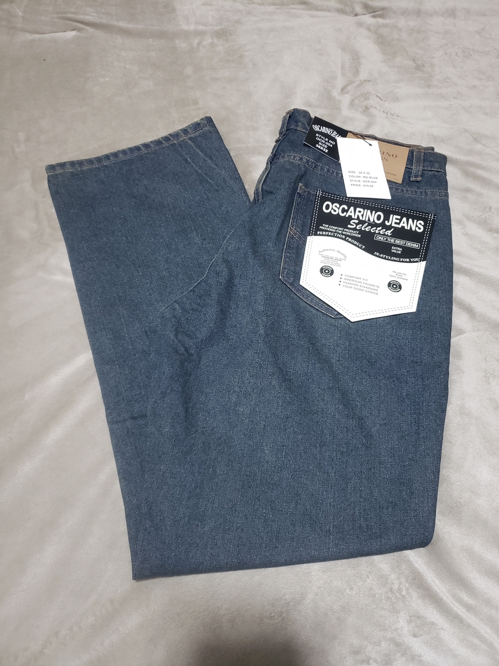 Oscarino Jeans Straight Leg Dark Blue Denim